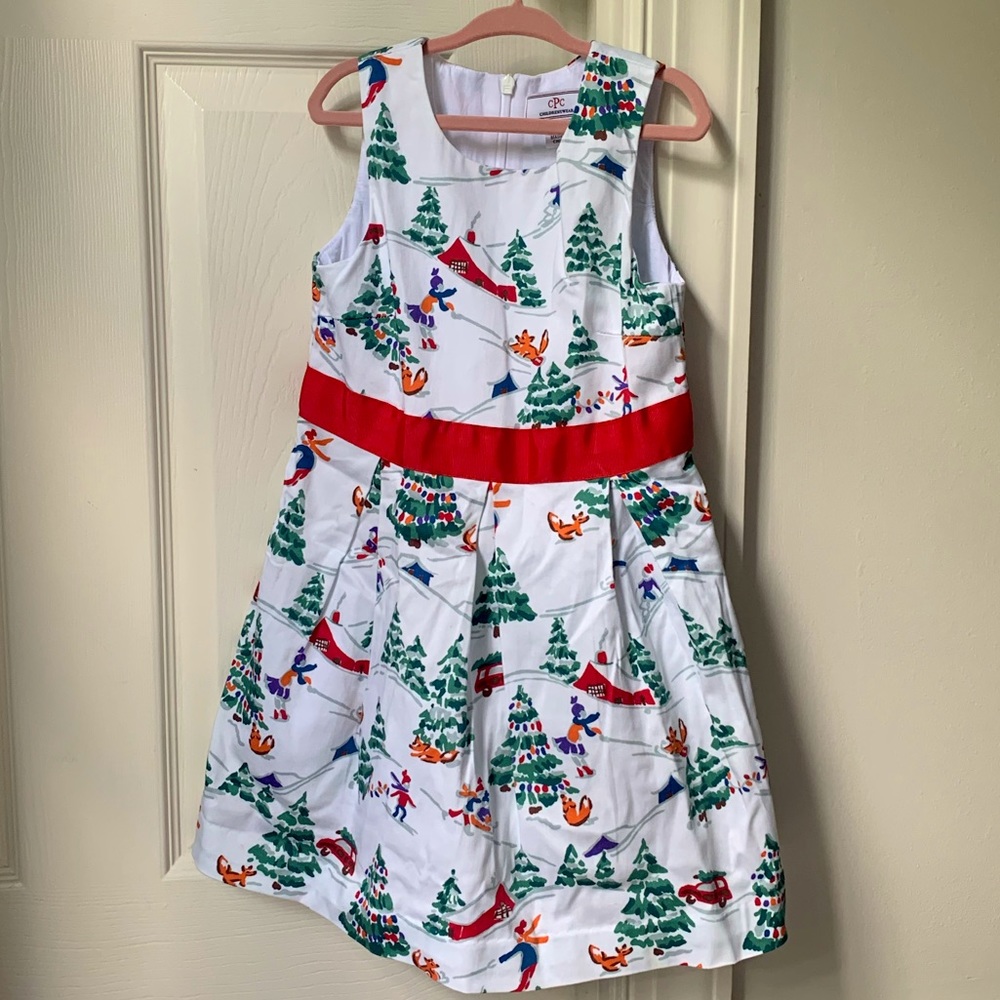 Classic Prep Childrenswear Arden Dress, Tree & Ski print, size 6